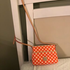 Orange and White Checkered Crossbody